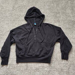 Cropped half zip hoodie